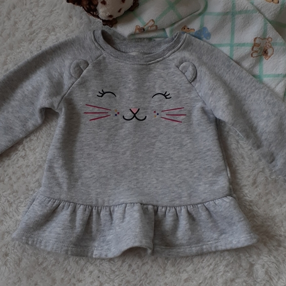 Jumping Beans Babies Grey Cat Sweatshirt Size 18M - Picture 3 of 8